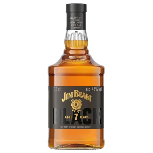 Jim Beam Black, 7 Jahre gereift, Kentucky Straight Bourbon Whiskey, Karamell, Vanille und warme Eichenaromen, 45 Prozent Vol, 700ml Jim Beam Black, 7 Jahre gereift, Kentucky Straight Bourbon Whiskey, Karamell, Vanille und warme Eichenaromen, 45 Prozent Vol, 700ml von Jim Beam