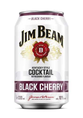 Jim Beam Black Cherry | Kentucky Straight Bourbon Whiskey mit Schwarzkirsche | eine perfekte Mischung | 10% Vol. | Einweg, 12 x 330ml von Jim Beam