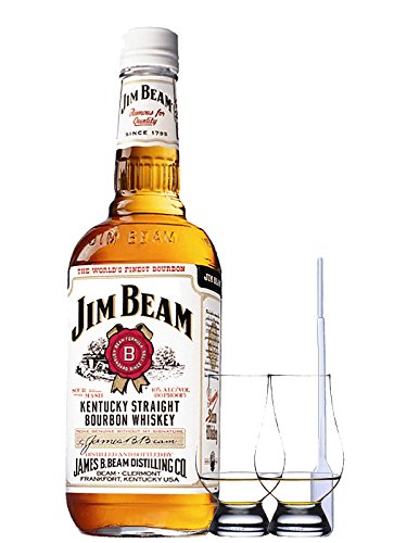 Jim Beam Bourbon Whisky 1,5 Liter + 2 Glencairn Gläser + Einwegpipette 1 Stück von Jim Beam