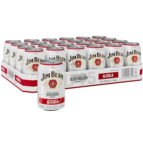 Jim Beam Bourbon & Cola Dose | Kentucky Straight Bourbon Whiskey mit Cola | eine perfekte Mischung | 10% Vol., Einweg, 24 x 330ml Jim Beam Bourbon & Cola Dose | Kentucky Straight Bourbon Whiskey mit Cola | eine perfekte Mischung | 10% Vol., Einweg, 24 x 330ml von Jim Beam