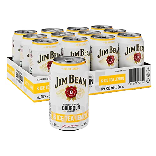 Jim Beam Bourbon & Ice Tea Dose | Kentucky Straight Bourbon Whiskey mit Ice Tea | eine perfekte Mischung | 10% Vol | Einweg, 12 x 330ml von Jim Beam