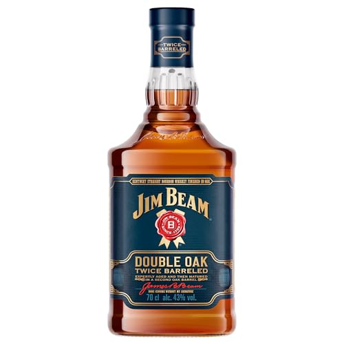 Jim Beam Double Oak | Twice Barreled Bourbon Whiskey | zweifach gereift in ausgeflammten Weißeichenfässern | 43% Vol. | 700ml von Jim Beam