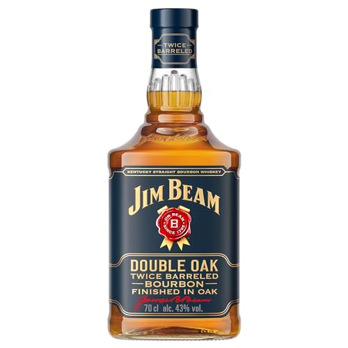 Jim Beam Double Oak | Twice Barreled Bourbon Whiskey | zweifach gereift in ausgeflammten Weißeichenfässern | 43% Vol. | 700ml von Jim Beam