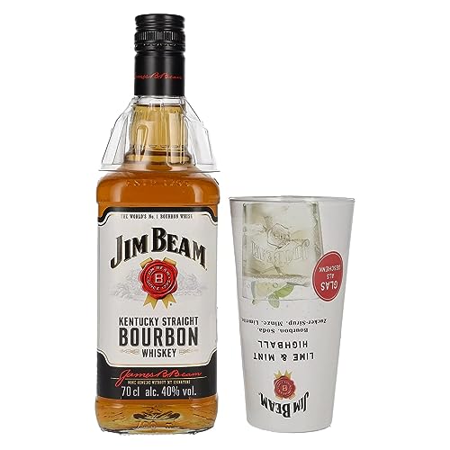 Jim Beam Kentucky Straight Bourbon Whiskey 40% Vol. 0,7l mit Highball Glas von Jim Beam
