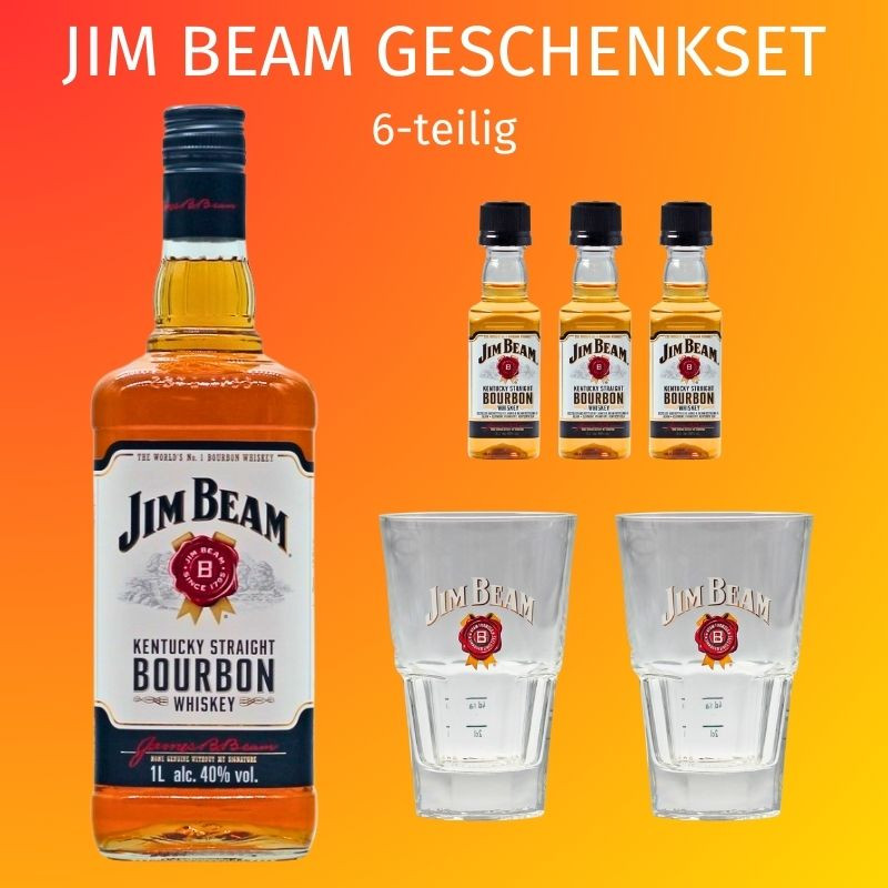 Jim Beam Whiskey Geschenkset 6-teilig mit Longdrink Gläser von Jim Beam