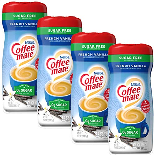 Sugar Free Coffee Mate Kaffee-Milchpulver 289,1 g – Französische Vanille, 4 Dosen von Jo-Lo