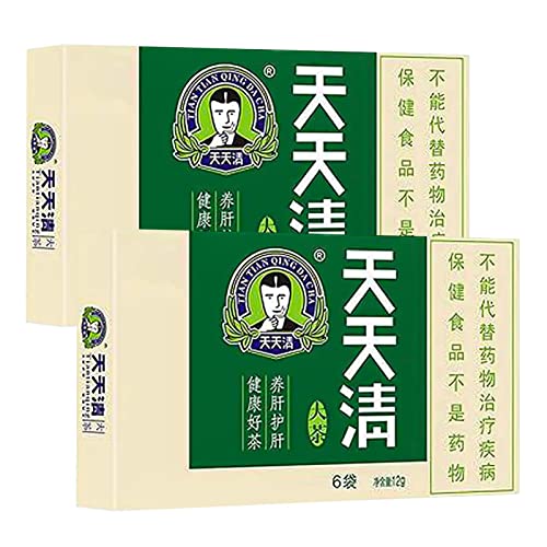 Leberreinigungstee, 6 Beutel Orangic zur Unterstützung des Lebertrinkens, Tiantian Clearing Tea, natürlicher und zusatzfreier Tee für Menschen mit schlechten Lebensgewohnheiten, täglich nährender Lebe von Joberio