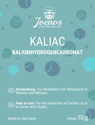 Kaliac Kaliumhydrogencarbonat, Weinsäure-Reduktion für Most und Wein, 10g, Exclusiv Handel - Made in Germany Kaliac Kaliumhydrogencarbonat, Weinsäure-Reduktion für Most und Wein, 10g, Exclusiv Handel - Made in Germany von Joenos
