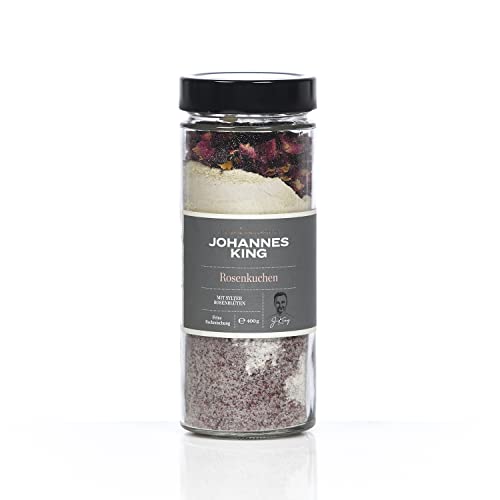 Kings Sylter Rosenkuchen, Gourmet-Backmischung im Glas, Backmischung mit hochwertigen Backzutaten, das ideale Geschenk Kings Sylter Rosenkuchen, Gourmet-Backmischung im Glas, Backmischung mit hochwertigen Backzutaten, das ideale Geschenk von Johannes King