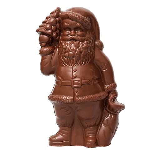 Schokoladen-Weihnachtsmann Vollmilch-Haselnuss, Schoko-Nikolaus mit Nuss, edle Schokolade zum Verschenken von Johannes King