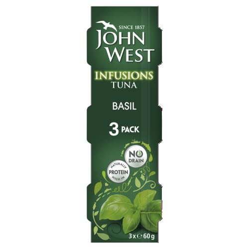 John West Infusions Thunfisch Basilikum 3 x 60 g Einzelportion Multipack, natürliches Protein John West Infusions Thunfisch Basilikum 3 x 60 g Einzelportion Multipack, natürliches Protein von John West