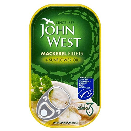 John West Makrelenfilets in Sonnenblumenöl (125 g) - Packung mit 6 von John West