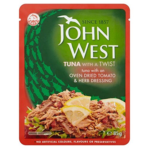 John West Tomate und Thunfisch Kräuterbeutel, 85 g, 6 Stück von John West