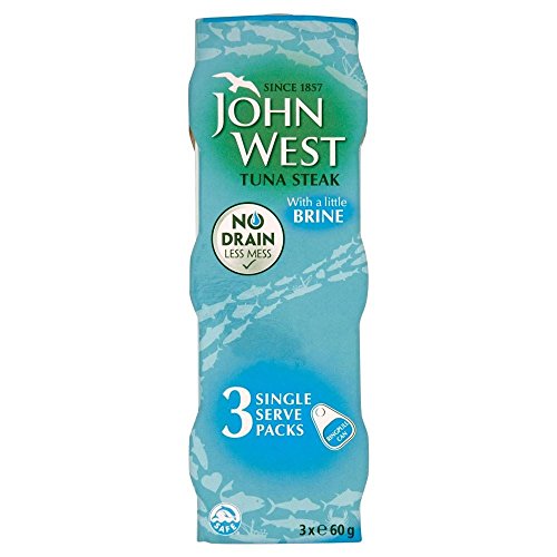 John West Tuna Steak in Brine (3x60g) - Packung mit 2 von John West