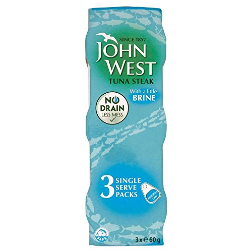 John West Tuna Steak in Brine (3x60g) - Packung mit 6 von John West