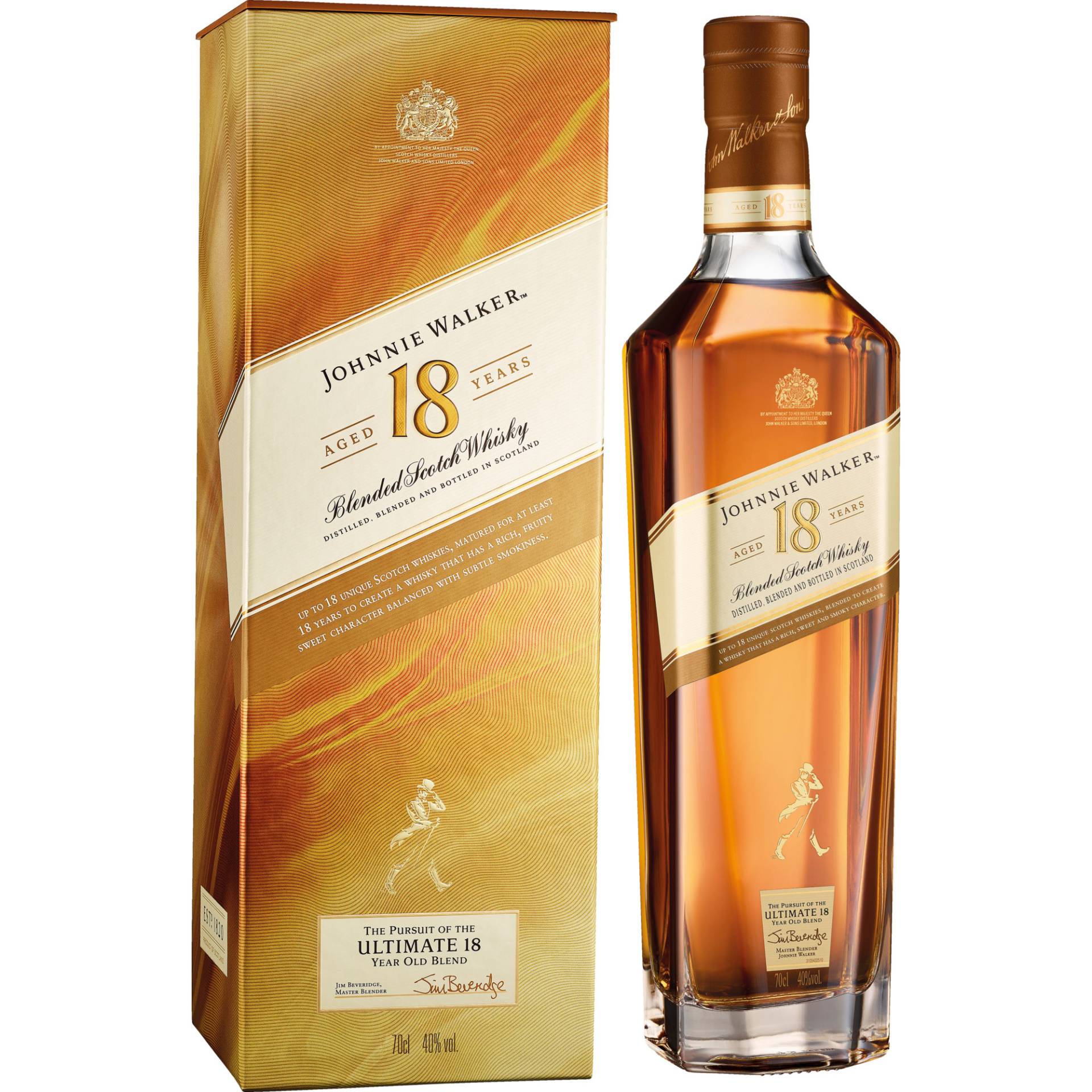 Johnnie Walker 18 Years Blended Scotch, Whisky, 0,7 L, 40% Vol., Schottland, Spirituosen von Johnnie Walker & Sons, 5 Lochside Way, Edinburgh, EH12 9DT, Schottland