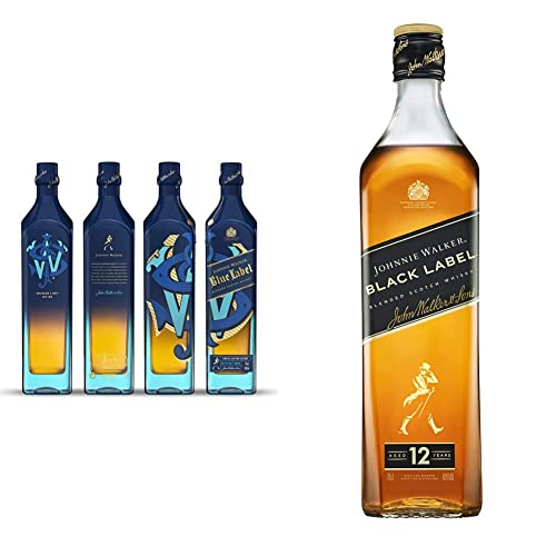 Johnnie Walker Blue Label | 40% vol | 700ml & Black Label | Blended Scotch Whisky | Ausgezeichneter, aromatischer Bestseller | blended in den 4 prominentesten | 40% vol | 700ml von Johnnie Walker