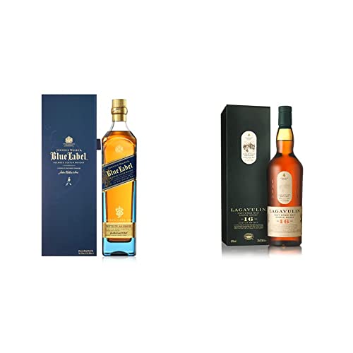 Johnnie Walker Blue Label | 40% vol | 700ml & Lagavulin 16 Jahre | Islay Single Malt Scotch Whisky | mit Geschenkverpackung | Ausgezeichneter, aromatischer Single Malt | 700ml von Johnnie Walker