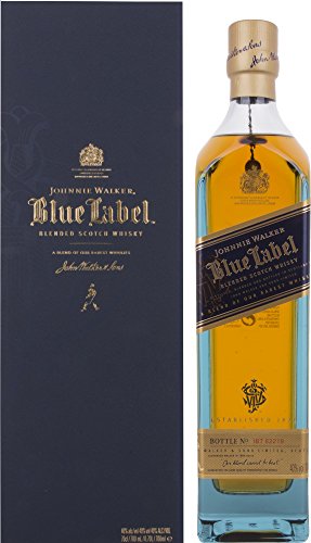 Johnnie Walker Blue Label | Blended Scotch Whisky | Ausgezeichneter, aromatischer Bestseller | blended in den 4 prominentesten, schottischen Whisky- Regionen | 40% vol | 700ml Einzelflasche | von Johnnie Walker