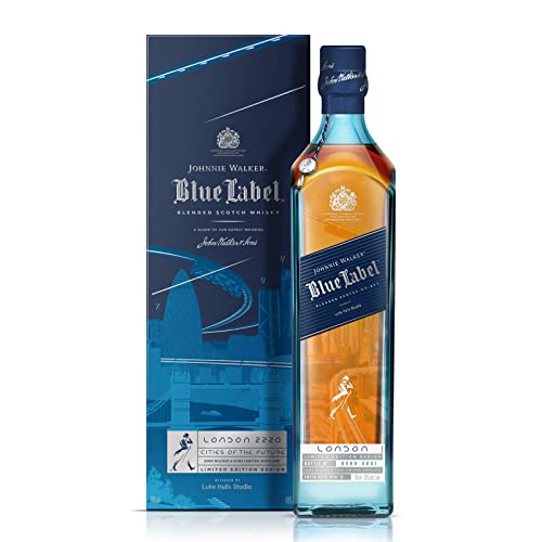 Johnnie Walker Blue Label - Cities Of The Future| Blended Scotch Whisky | Limitiertes Illustrations-Design London 2220 | Preisgekrönte Rarität| Handgefertigt In Schottland | 40% Vol | 700ml Flasche | von Johnnie Walker