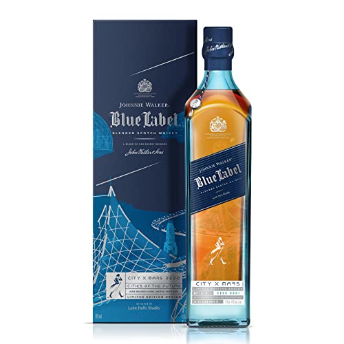 Johnnie Walker Blue Label - Cities Of The Future| Blended Scotch Whisky | Limitiertes Illustrations-Design Mars 2220 | Preisgekrönte Rarität| Handgefertigt In Schottland | 40% Vol | 700ml Flasche | von Johnnie Walker