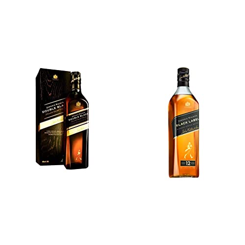 Johnnie Walker Double Black Label, Blended Scotch Whisky, 40% vol, 700ml Einzelflasche & Black Label, Blended Scotch Whisky, Ausgezeichneter, 40% vol, 700ml Einzelflasche von Johnnie Walker