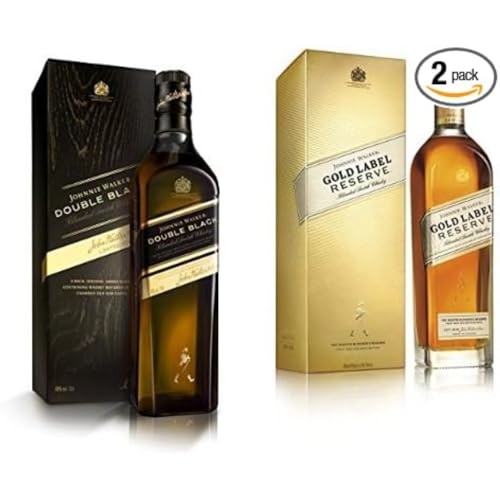 Johnnie Walker Double Black Label, Blended Scotch Whisky, 40% vol, 700ml Einzelflasche & Gold Label, Blended Scotch Whisky, Preisgekrönter, aromatischer Bestseller, 40% vol, 700ml Einzelflasche von Johnnie Walker