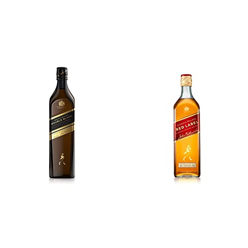Johnnie Walker Double Black Label, Blended Scotch Whisky, in edler Geschenkverpackung, Schottischer Genuß, 40% vol, 700ml Einzelflasche & Red Label Blended Scotch Whisky 700ml von Johnnie Walker