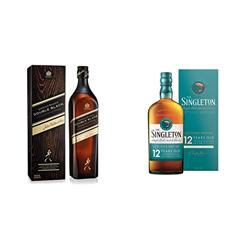 Johnnie Walker Double Black Label | 40% vol | 700ml & The Singleton 12 Jahre | Single Malt Scotch Whisky | mit Geschenkverpackung | Preisgekrönter, aromatischer Bestseller | 43% vol | 700ml von Johnnie Walker