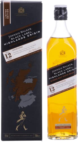 Johnnie Walker Black Label 12 Years Old Highlands Origin Limited Edition Blended Malt Scotch Whisky (1 X 0.7 L) von Johnnie Walker