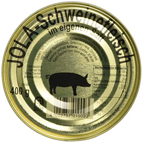Jola Fleischkonserve, Schweinefleisch 400 g Jola Fleischkonserve, Schweinefleisch 400 g von Jola