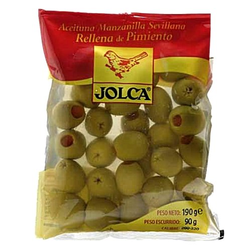 Jolca - grüne Oliven mit Parika gefüllt - Beutel von Jolca