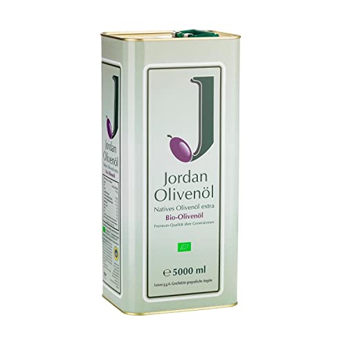 Jordan BIO Olivenöl - 5 L Kanister Griechisches BIO Olivenöl von der Insel Lesbos - Traditionelle Handernte von zertifizierten Grundstücken- Kaltextraktion am Tag der Ernte - vielfach ausgezeichnet von Jordan Olivenöl