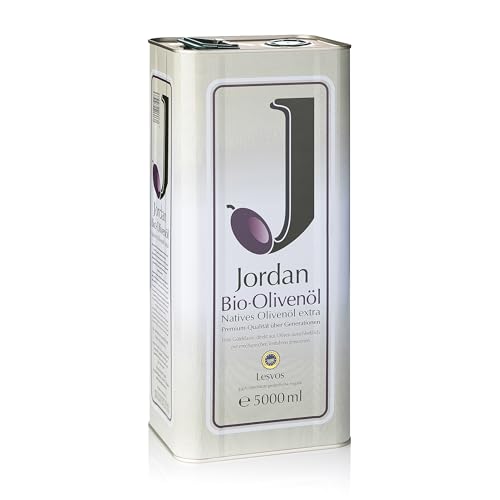 Jordan Olivenöl | Griechisches BIO Olivenöl [5 Liter Kanister] von der Insel Lesbos | Traditionelle Handernte von zertifizierten Grundstücken | Kaltextraktion am Tag der Ernte | vielfach ausgezeichnet von Jordan Olivenöl