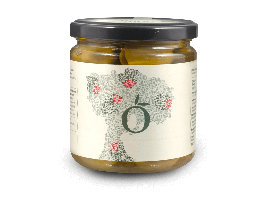 Filion Grüne Oliven gefüllt mit getrockneten Tomaten 380 g von Journey of a Taste
