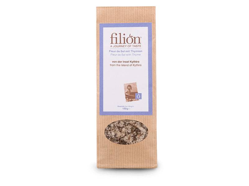 Filion Natürliches handgeschöpftes Meersalz mit Thymian 150 g von Journey of a Taste
