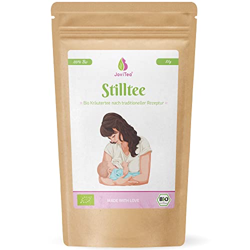 JoviTea® Stilltee zur Anregung der Milchbildung und zum Ausgleich des Feuchtigkeitshaushalts, 30 Portionen je 2g, 100% Bio mit Bockshornklee, Fenchel, Anis, Zitronenverbene, Kümmel und Dillsamen - 80g von JoviTea