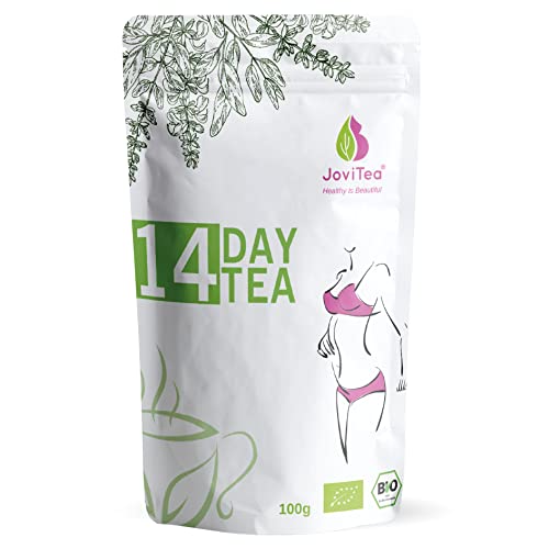 JoviTea 14 DAY TEA BIO Tee + 14-Tage Body Tee 50 Portionen + 100% natürlich und zuckerfrei + Leckere Kräuter- und Fruchtmischung + 100g von JoviTea