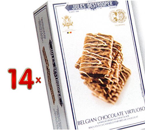Jules Destrooper Belgian Chocolate Virtuoso 14 x 100g Packung (Zimtblätter umhüllt von Zartbitterschokolade) von Jules Destrooper