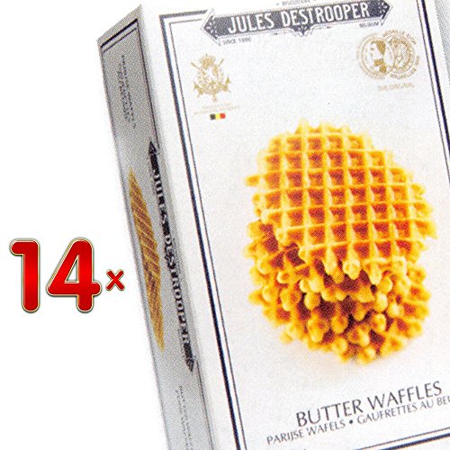 Jules Destrooper Butter Waffles 14 x 50g Packung (Butterwaffeln mit Vanillearoma) von Jules Destrooper
