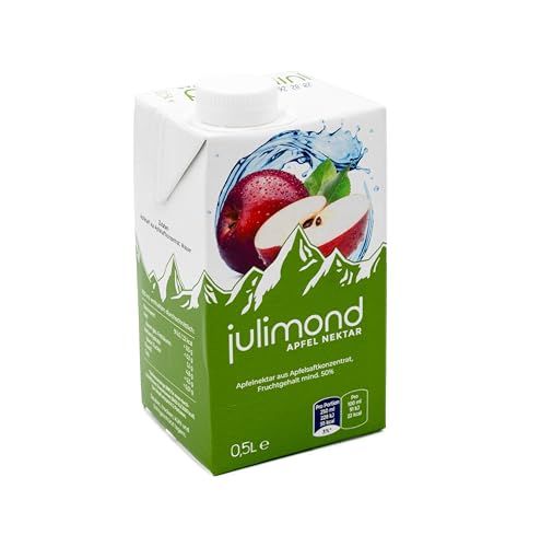 julimond Apfel Nektar 0,5l SIG Getränkekarton, Apfelnektar aus Apfelsaftkonzentrat Fruchtsaftgehalt mind. 50% (36er Pack) von Julimond