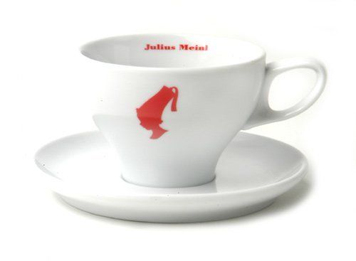 Julius Meinl Cappuccino Tasse weiß rotem Kopf von Julius Meinl