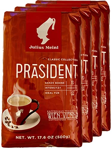 4x Julius Meinl - Präsident, Ganze Bohne - 500g von Julius Meinl