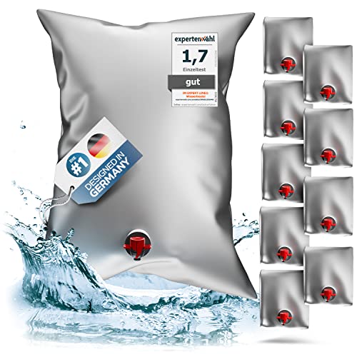 JM EXPERT LINE® Reißfestes Wasserbeutel-Set 10x30 Liter mit 20% mehr Volumen - Beutel für Trinkwasser-Notvorrat 100% Auslaufsicherer Wasserbehälter - Wassersack BPA-frei für Notfall Wasserspeicherung von Jungle Monkey