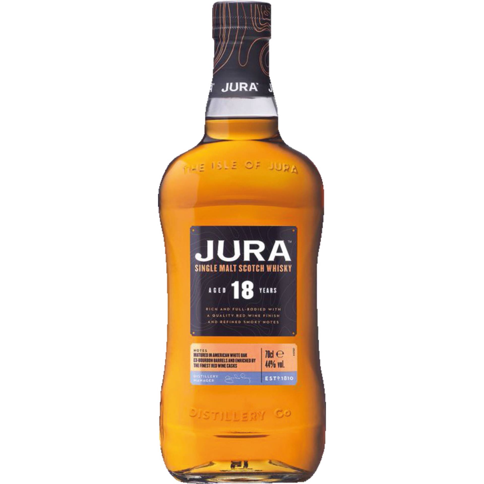 Jura 18 Years Single Malt Scotch Whisky, 0,7L, 44% Vol., Schottland, Spirituosen von Jura Distillery , Craighouse , PA60 7XT Isle of Jura, Great Britain