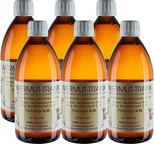 6 x 0,5 Liter Wermuttrank Bio - Maikur-Trank nach Hildegard von Bingen Kurpackung 6 x 0,5 Liter Wermuttrank Bio - Maikur-Trank nach Hildegard von Bingen Kurpackung von Jura Naturheilmittel