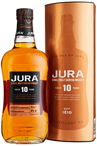 Jura 10 Jahre Single Malt Scotch Whisky mit Geschenkverpackung (1 x 0,7 l) von Jura