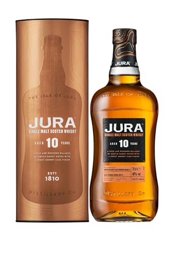 Jura 10 Jahre Single Malt Scotch Whisky mit Geschenkverpackung (1 x 0,7 l) von Jura