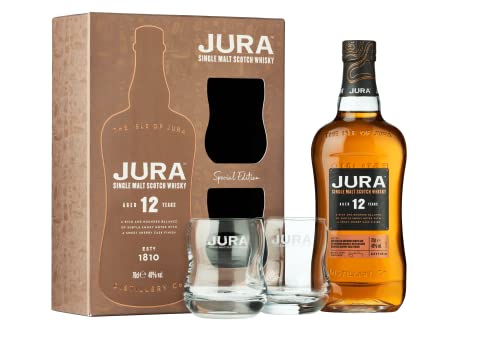 Jura 12 Years Old Single Malt Scotch Whisky 40% Vol. 0,7l in Geschenkbox mit 2 Gläsern von Jura