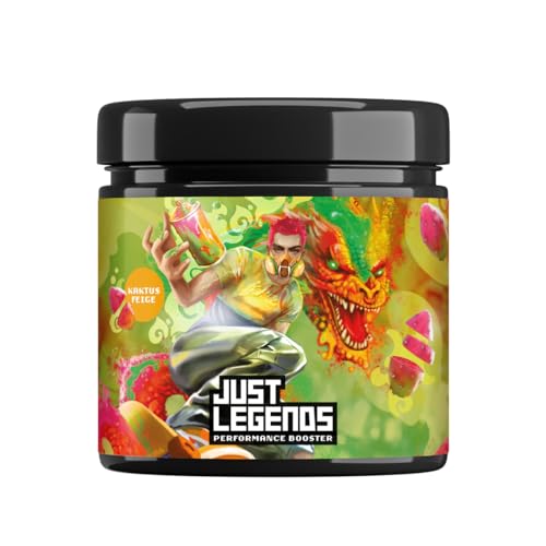 Just Legends Performance Booster | Gaming Energy Drink | auf Pulverbasis | mit Koffein | ohne Zucker | mit Vitaminen | wenig Kalorien | vegan | 50 Portionen (400 g, Kaktusfeige) von Just Legends